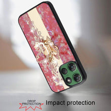 For Moto G Power 2025 Case Diamond Charms Glitter Bling Cover + Tempered Glass