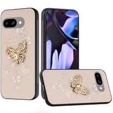 For Google Pixel 9a Case Rhinestone Bling Decor Glitter Cover + Tempered Glass