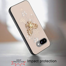 For Google Pixel 9a Case Rhinestone Bling Decor Glitter Cover + Tempered Glass