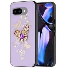 For Google Pixel 9a Case Rhinestone Bling Decor Glitter Cover + Tempered Glass