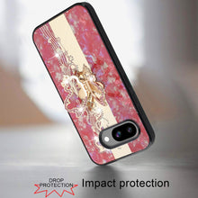 For Google Pixel 9a Case Rhinestone Bling Decor Glitter Cover + Tempered Glass