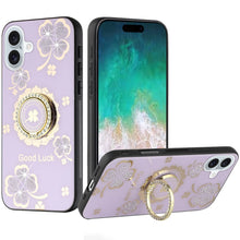 For iPhone 16 Plus 6.7in Case Rhinestone Bling Glitter Cover + Tempered Glass
