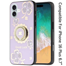 For iPhone 16 Plus 6.7in Case Rhinestone Bling Glitter Cover + Tempered Glass