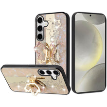 For Samsung S25+/S24+ Case Rhinestone Bling Decor Glitter Cover + Tempered Glass