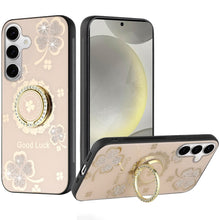 For Samsung S25+/S24+ Case Rhinestone Bling Decor Glitter Cover + Tempered Glass