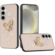 For Samsung S25+/S24+ Case Rhinestone Bling Decor Glitter Cover + Tempered Glass