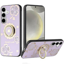 For Samsung S25+/S24+ Case Rhinestone Bling Decor Glitter Cover + Tempered Glass