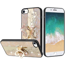 For iPhone 16e Case Rhinestone Bling Decor Glitter Phone Cover + Tempered Glass