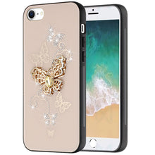 For iPhone 16e Case Rhinestone Bling Decor Glitter Phone Cover + Tempered Glass