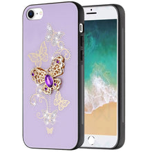 For iPhone 16e Case Rhinestone Bling Decor Glitter Phone Cover + Tempered Glass
