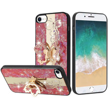 For iPhone 16e Case Rhinestone Bling Decor Glitter Phone Cover + Tempered Glass