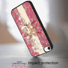 For iPhone 16e Case Rhinestone Bling Decor Glitter Phone Cover + Tempered Glass