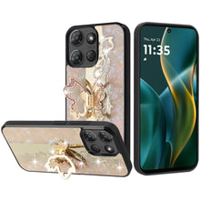 For Moto G Stylus 2025 Case Diamond Charms Glitter Bling Cover + Tempered Glass