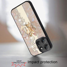 For Moto G Stylus 2025 Case Diamond Charms Glitter Bling Cover + Tempered Glass