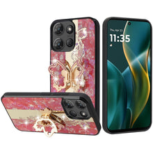 For Moto G Stylus 2025 Case Diamond Charms Glitter Bling Cover + Tempered Glass