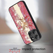 For Moto G Stylus 2025 Case Diamond Charms Glitter Bling Cover + Tempered Glass