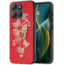 For Moto G Stylus 2025 Case Diamond Charms Glitter Bling Cover + Tempered Glass