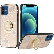 For iPhone 12/12 Pro Case Rhinestone Bling Decor Glitter Cover + Tempered Glass