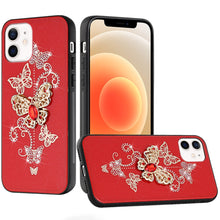 For iPhone 12/12 Pro Case Rhinestone Bling Decor Glitter Cover + Tempered Glass