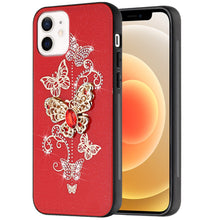 For iPhone 12/12 Pro Case Rhinestone Bling Decor Glitter Cover + Tempered Glass