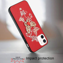 For iPhone 12/12 Pro Case Rhinestone Bling Decor Glitter Cover + Tempered Glass