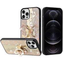 For iPhone 12 Pro Max Case Rhinestone Bling Decor Glitter Cover + Tempered Glass