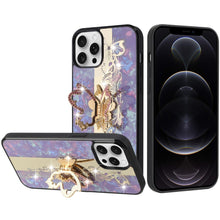 For iPhone 12 Pro Max Case Rhinestone Bling Decor Glitter Cover + Tempered Glass