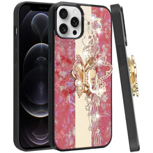 For iPhone 12 Pro Max Case Rhinestone Bling Decor Glitter Cover + Tempered Glass