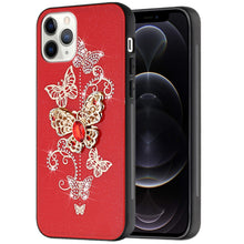 For iPhone 12 Pro Max Case Rhinestone Bling Decor Glitter Cover + Tempered Glass