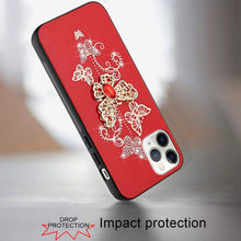 For iPhone 12 Pro Max Case Rhinestone Bling Decor Glitter Cover + Tempered Glass