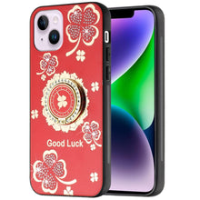 For iPhone 13/14 Case Rhinestone Bling Decor Glitter Cover + Tempered Glass