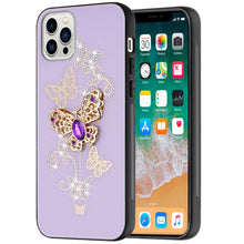 For iPhone 15 Pro Max Case Rhinestone Bling Decor Glitter + 2 Tempered Glass