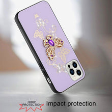 For iPhone 15 Pro Max Case Rhinestone Bling Decor Glitter + 2 Tempered Glass