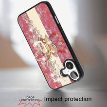 For iPhone 16 6.1inch Case Rhinestone Bling Decor Glitter Cover + Tempered Glass