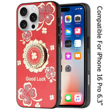 For iPhone 16 Pro 6.3in Case Rhinestone Bling Glitter Cover + Tempered Glass