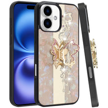 For iPhone 17 Case Rhinestone Bling Decor Glitter Phone Cover + Tempered Glass