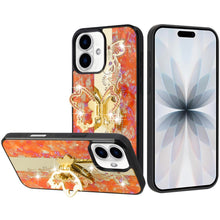 For iPhone 17 Case Rhinestone Bling Decor Glitter Phone Cover + Tempered Glass