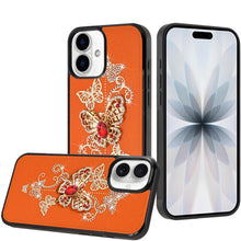 For iPhone 17 Case Rhinestone Bling Decor Glitter Phone Cover + Tempered Glass