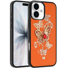For iPhone 17 Case Rhinestone Bling Decor Glitter Phone Cover + Tempered Glass