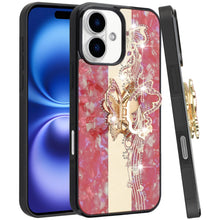 For iPhone 17 Case Rhinestone Bling Decor Glitter Phone Cover + Tempered Glass