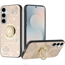 For Samsung S25 FE Case Rhinestone Bling Decor Glitter Cover + Tempered Glass