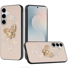 For Samsung S25 FE Case Rhinestone Bling Decor Glitter Cover + Tempered Glass