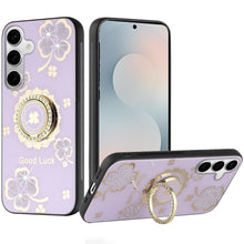 For Samsung S25 FE Case Rhinestone Bling Decor Glitter Cover + Tempered Glass