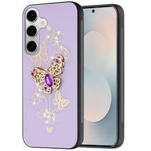 For Samsung S25 FE Case Rhinestone Bling Decor Glitter Cover + Tempered Glass