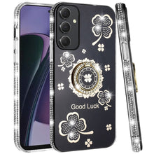 For Moto G Stylus 5G 2024 Case Crystal Studded Ring Stand Bling + Tempered Glass
