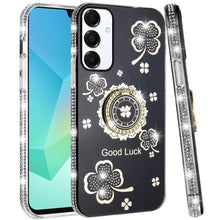 For Samsung A16 5G Case Crystal Studded Ringstand Bling Cover + Tempered Glass
