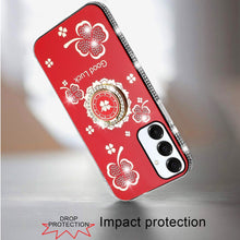 For Samsung A16 5G Case Crystal Studded Ringstand Bling Cover + Tempered Glass