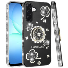 For Samsung A17 5G Case Crystal Studded Ring Stand Bling Cover + Tempered Glass