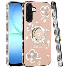 For Samsung A17 5G Case Crystal Studded Ring Stand Bling Cover + Tempered Glass