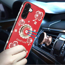For Samsung A17 5G Case Crystal Studded Ring Stand Bling Cover + Tempered Glass